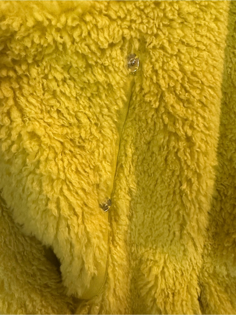 Umgee Lime Faux-Shearling Puffer Jacket with Pink Lining - Picture 5 of 7